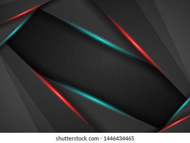 Abstract background elegant metallic. Vector graphic template design. Technology background with metallic banner.