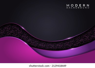Resumen Antecedentes Elegante Moderno Superpuesto de capa oscura con efecto morado brillante