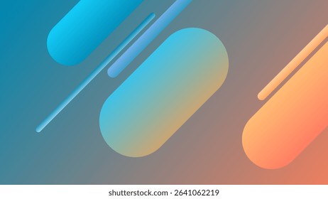 ABSTRACT BACKGROUND ELEGANT ORANGE BLUE GRADIENT SMOOTH LIQUID COLORFUL DESIGN WITH DIAGONAL GEOMETRIC SHAPES VECTOR TEMPLATE GOOD FOR MODERN WEBSITE, WALLPAPER, COVER DESIGN 
