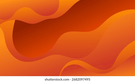 ABSTRACT BACKGROUND ELEGANT ORANGE GRADIENT SMOOTH LIQUID COLORFUL DESIGN WITH HANDDRAWN SHAPES VECTOR TEMPLATE GOOD FOR MODERN WEBSITE, WALLPAPER, COVER DESIGN 