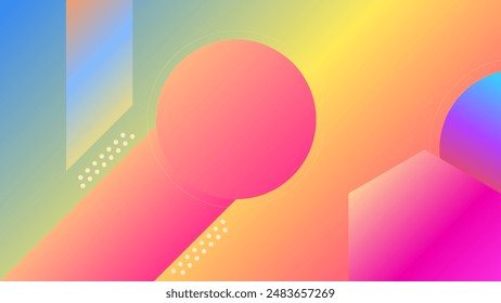 ABSTRACT BACKGROUND ELEGANT ORANGE PINK PURPLE GRADIENT SMOOTH LIQUID COLORFUL DESIGN WITH GEOMETRIC SHAPES VECTOR TEMPLATE GOOD FOR MODERN WEBSITE, WALLPAPER, COVER DESIGN 