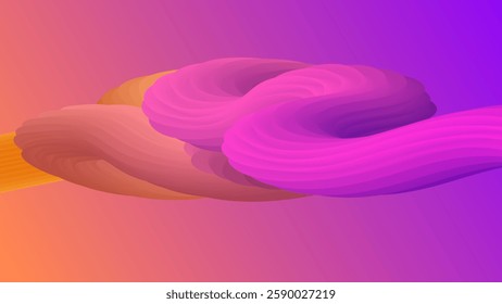 ABSTRACT BACKGROUND ELEGANT ORANGE PURPLE GRADIENT 3D FLUID SWIRL WAVY SMOOTH LIQUID COLORFUL DESIGN VECTOR TEMPLATE GOOD FOR MODERN WEBSITE, WALLPAPER, COVER DESIGN	