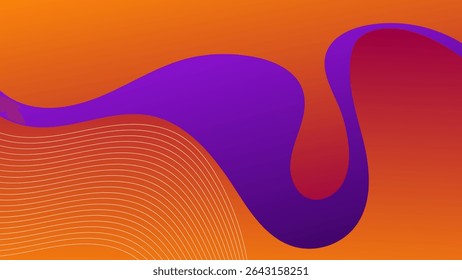 ABSTRAKTER HINTERGRUND ELEGANT ORANGE PURPLE FARBVERLAUF GLATT FLÜSSIG BUNT MIT HANDGEZEICHNETEN FORMEN DESIGN VEKTORVORLAGE GUT FÜR MODERNE WEBSITE, TAPETE, DECKENDESIGN 