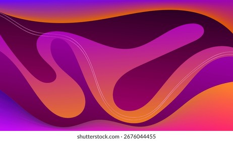 ABSTRACT BACKGROUND ELEGANT PINK PURPLE ORANGE GRADIENT SMOOTH LIQUID COLORFUL DESIGN WITH HANDDRAWN SHAPES VECTOR TEMPLATE GOOD FOR MODERN WEBSITE, WALLPAPER, COVER DESIGN 