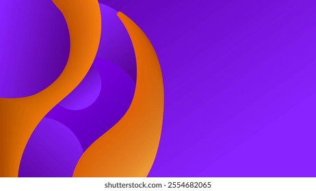 ABSTRACT BACKGROUND ELEGANT PURPLE ORANGE GRADIENT SMOOTH LIQUID COLORFUL DESIGN WITH HAND DRAWN SHAPES VECTOR TEMPLATE GOOD FOR MODERN WEBSITE, WALLPAPER, COVER DESIGN 
