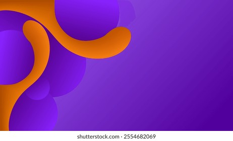 ABSTRACT BACKGROUND ELEGANT PURPLE ORANGE GRADIENT SMOOTH LIQUID COLORFUL DESIGN WITH HAND DRAWN SHAPES VECTOR TEMPLATE GOOD FOR MODERN WEBSITE, WALLPAPER, COVER DESIGN 