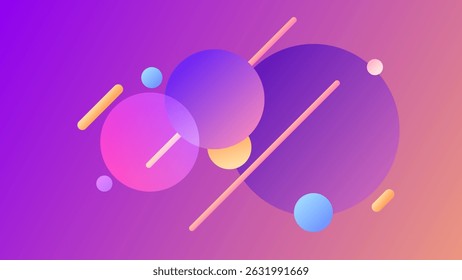 ABSTRACT BACKGROUND ELEGANT PURPLE ORANGE GRADIENT SMOOTH LIQUID COLORFUL DESIGN WITH CIRCLE LINES GEOMETRIC SHAPES VECTOR TEMPLATE GOOD FOR MODERN WEBSITE, WALLPAPER, COVER DESIGN 