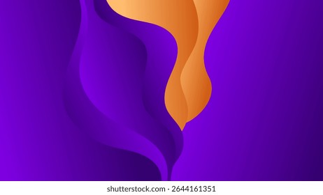 ABSTRACT BACKGROUND ELEGANT PURPLE ORANGE GRADIENT MESH SMOOTH LIQUID COLORFUL WITH HAND DRAWN SHAPES DESIGN VECTOR TEMPLATE GOOD FOR MODERN WEBSITE, WALLPAPER, COVER DESIGN 