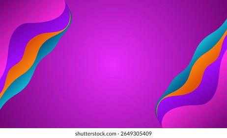 ABSTRACT BACKGROUND ELEGANT PURPLE PINK ORANGE GRADIENT SMOOTH LIQUID COLORFUL WITH HAND DRAWN SHAPES DESIGN VECTOR TEMPLATE GOOD FOR MODERN WEBSITE, WALLPAPER, COVER DESIGN 