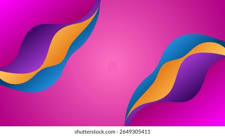 ABSTRACT BACKGROUND ELEGANT PURPLE PINK ORANGE GRADIENT SMOOTH LIQUID COLORFUL WITH HAND DRAWN SHAPES DESIGN VECTOR TEMPLATE GOOD FOR MODERN WEBSITE, WALLPAPER, COVER DESIGN 