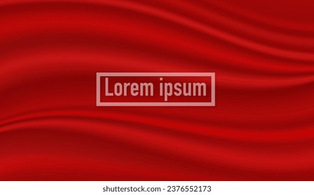 Fondo abstracto, tela roja elegante o ondas líquidas o pliegues de fondo satinado. Tela de seda roja.