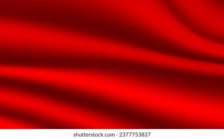Abstract background, elegant red fabric or liquid waves or folds of satin silk background. Red silk cloth.