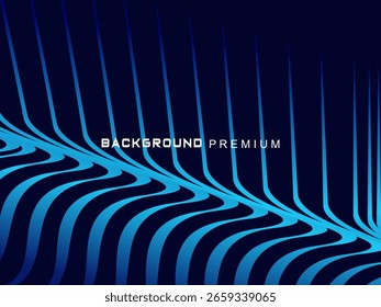 Abstract background with elegant waves of gradient blue stripes, creating the illusion of depth and movement.