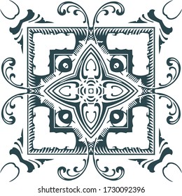 Abstract background with element texture of vintage monogram retro decor