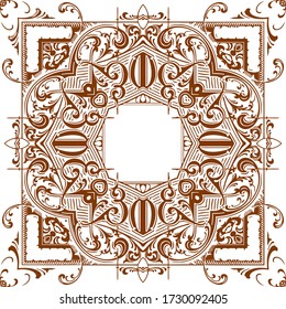 Abstract background with element texture of vintage monogram retro decor