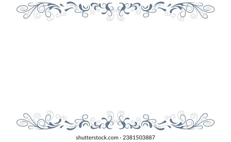 Abstract background with elemental blue border or frame. Perfect for card backgrounds, book covers, posters, banners