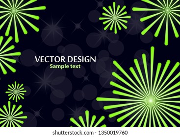 Abstract background with elements of bright festive salute on a dark background. Background, cover, layout, magazine, brochure, poster, website. Vector illustration