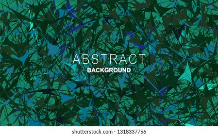 Abstract background with elements for cobwebs. sharp forms of paints and stains. Aggressive vector design. green shades