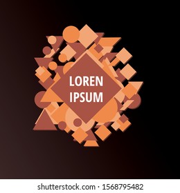 Abstract background elements, geometry object for graphic design, colorful dynamic shapes template, frame for text