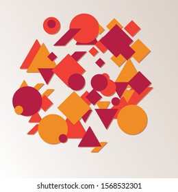Abstract background elements, geometry objects for graphic design, colorful dynamic shapes template