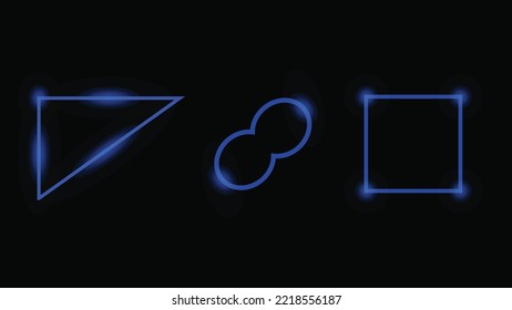 Abstract background elements. Graphic. Information technology concept. Geometric neon light. Blue and black color.