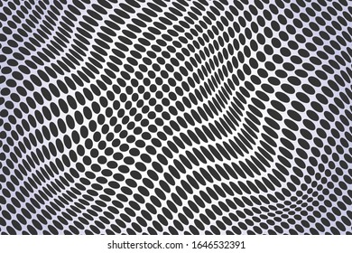 Fondo abstracto, patrón elíptico de onda negra