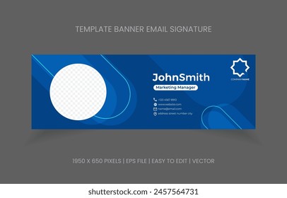 abstract background email signature banner template design. photos space replacement. 