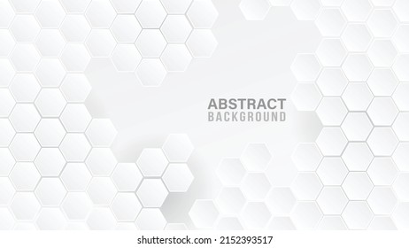 Abstract Background. Embossed Hexagon , honeycomb white Background ,light and shadow ,Vector