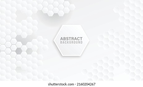 Abstrakter Hintergrund. Embosser Hexagon, weißer Hintergrund, heller und schattenroter Wabenkabel, Vektorgrafik