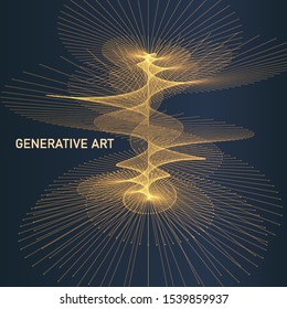 Abstract background eps10 vector element. Generative art. Lines and dots composition.