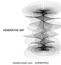 Abstract background eps10 vector element. Generative art. Lines and dots composition.