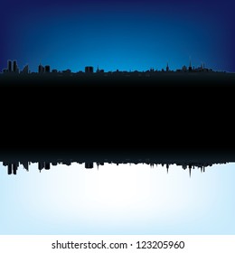 Abstract background with estonian flag and silhouette of Tallinn