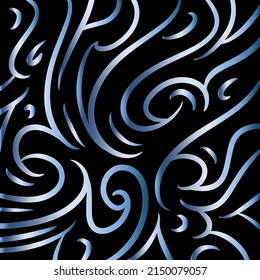 Abstract background with ethnic theme of curves and swirls of lines