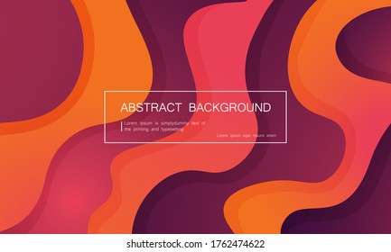 Abstract background with expressive purple pink coral wave motion flow. Modern style presentation template, banner wallpaper with space for text. Vector EPS 10.