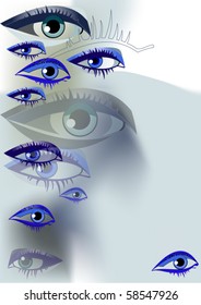 Abstract background with the eyes