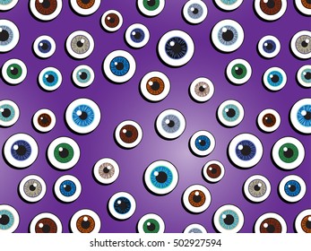 Abstract background with eyes. Happy Halloween. Vector illustration.