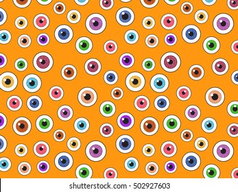 Abstract background with eyes. Happy Halloween. Vector illustration.