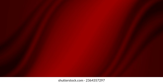 Abstract background, fabric waves or wavy lines, red silk or textiles for background. Elegant red background or dark wallpaper.	