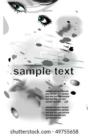 abstract background with the face of a woman