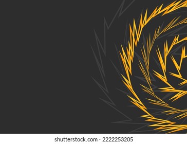 Abstract background with faded gradient spiral spikes pattern and with some copy space area
