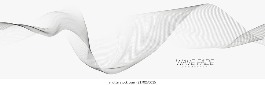 Abstract background with faded line waves. Warped waveform.