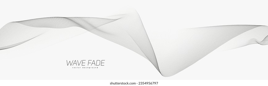 Abstract background with faded line waves. Warped waveform.