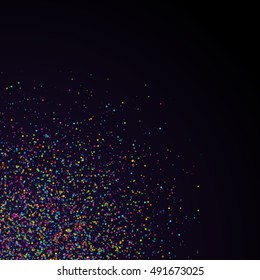 Abstract background with falling confetti in corner