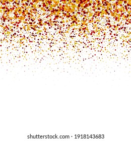 Abstract background falling confetti gold dust vector design, bright decorative brochure template