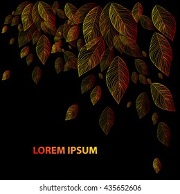 Abstract background falling leaves. Vector