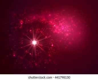 Abstract Background with Falling Star and Twinkling Trail. Vector Illustration