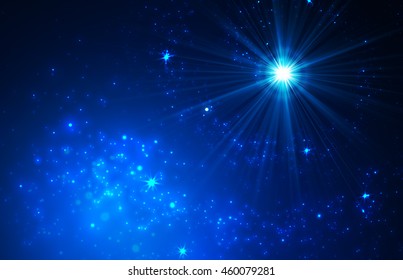 Abstract Background With Falling Star And Twinkling Star Trail. Vector Illustration