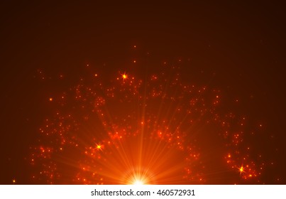 Abstract Background with Falling Star and Twinkling Trail. Vector Illustration