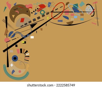 Abstract  background ,fancy geometric and curved colorful shapes ,surrealism art style,whit  empty  space for your text