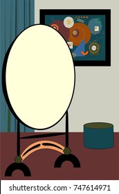 abstract background , fancy  room , mirror  whit  empty  space  for your text